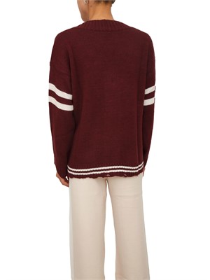 Cardigan college Hinnominate donna in lana e viscosa bordeaux in DONNA