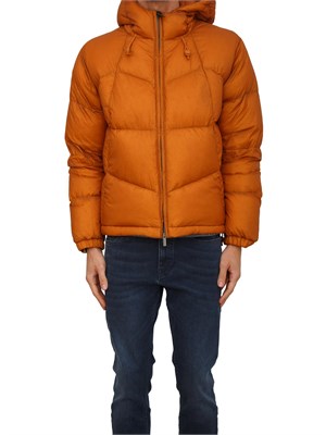 Giubbino uomo K-Way con cappuccio in tessuto tecnico arancione in UOMO