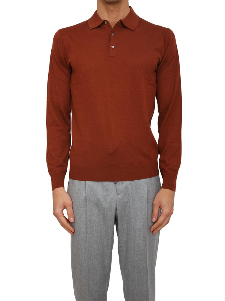 Polo uomo CC Corneliani in lana rosso mattone