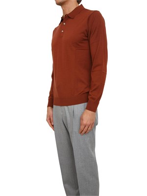 Polo uomo CC Corneliani in lana rosso mattone in UOMO
