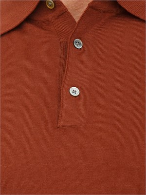 Polo uomo CC Corneliani in lana rosso mattone in UOMO