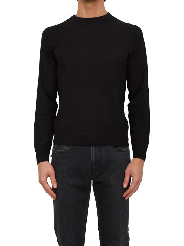 Maglia girocollo Corneliani in lana nera