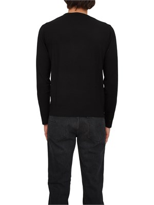 Maglia girocollo Corneliani in lana nera in UOMO