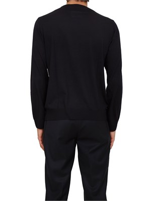 Maglia girocollo Corneliani in lana blu in UOMO