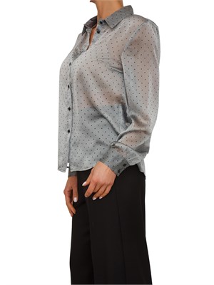 Camicia Amede Kocca in tessuto semi trasparente grigio a pois in DONNA