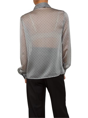 Camicia Amede Kocca in tessuto semi trasparente grigio a pois in DONNA