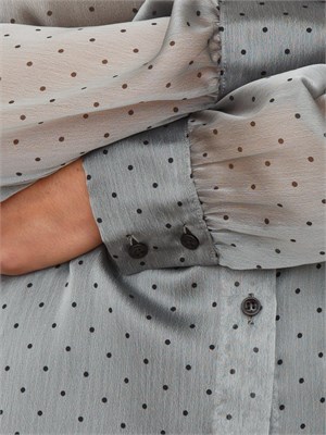 Camicia Amede Kocca in tessuto semi trasparente grigio a pois in DONNA