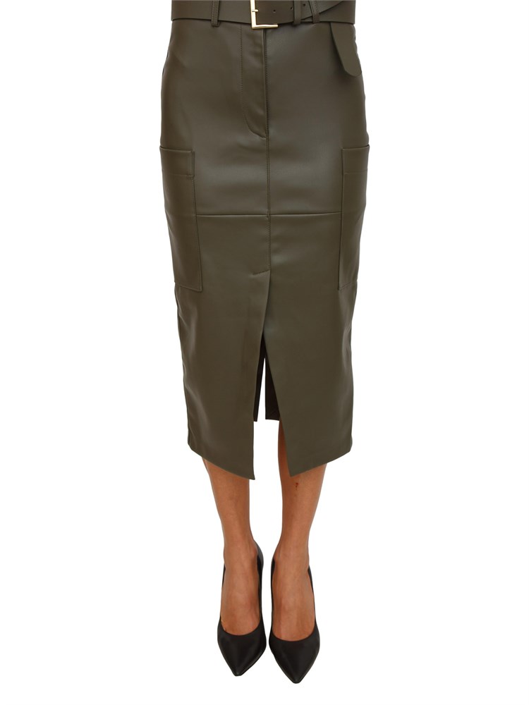 Gonna longuette Maderin Kocca in ecopelle verde