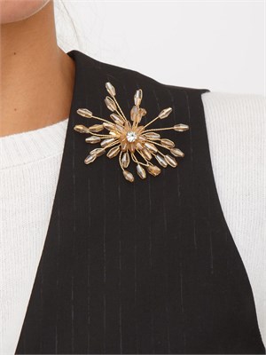 Gilet Elita Kocca nero con spilla in DONNA