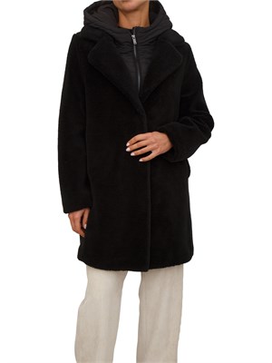 Cappotto teddy Kocca modello Damasco nero in DONNA