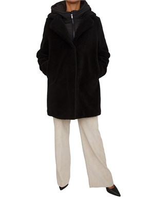 Cappotto teddy Kocca modello Damasco nero in DONNA