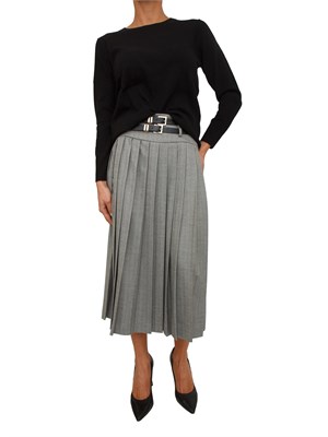 Gonna plissÉ Goswin Kocca in misto viscosa spigata grigia in DONNA