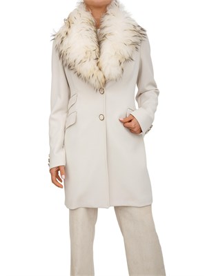 Cappotto Jolukafur Kocca in misto viscosa beige in DONNA