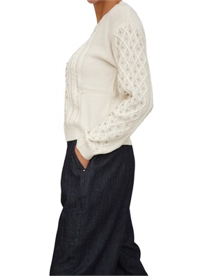 Maglia Emiliana Kocca bianco panna con diamantini in DONNA