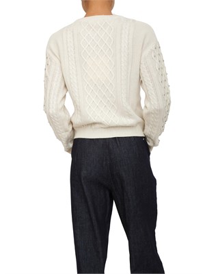 Maglia Emiliana Kocca bianco panna con diamantini in DONNA