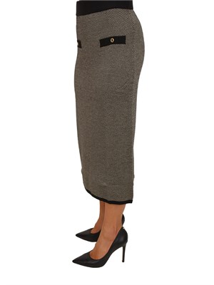 Gonna Erada Kocca in maglia lurex a righe nera e tortora in DONNA