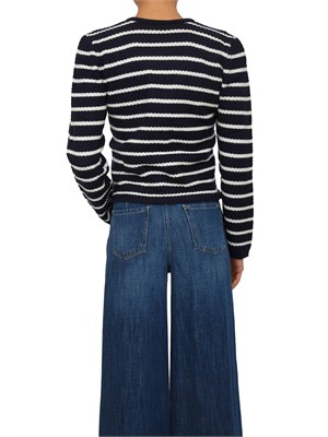 Cardigan Camlost in misto lana blu a righe bianche in DONNA