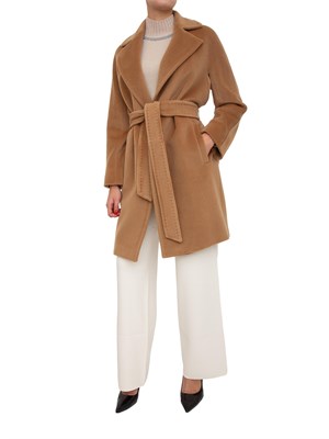 Cappotto midi Scire Max Mara in beaver di pura lana vergine cammello in DONNA