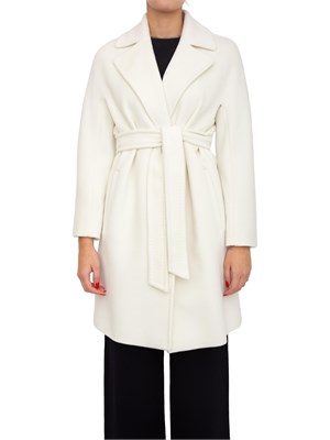 Cappotto midi Scire Max Mara in beaver di pura lana vergine bianco in DONNA