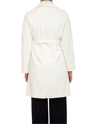 Cappotto midi Scire Max Mara in beaver di pura lana vergine bianco in DONNA
