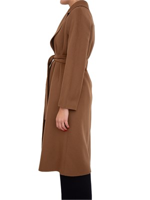 Cappotto midi Cles Max Mara in doppio drap di lana marrone in DONNA