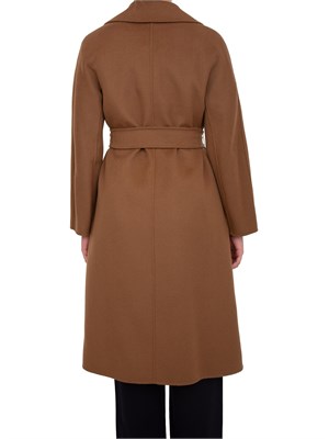 Cappotto midi Cles Max Mara in doppio drap di lana marrone in DONNA