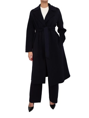 Cappotto midi Cles Max Mara in doppio drap di lana blu in DONNA