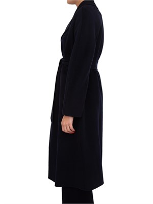 Cappotto midi Cles Max Mara in doppio drap di lana blu in DONNA