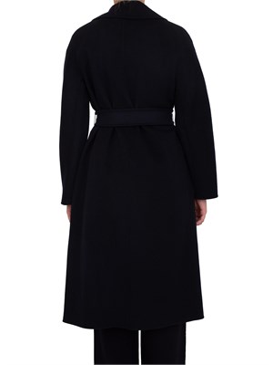 Cappotto midi Cles Max Mara in doppio drap di lana blu in DONNA