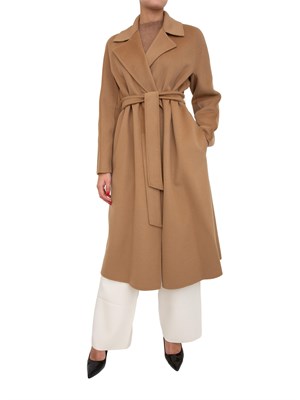 Cappotto midi Cles Max Mara in doppio drap di lana cammello in DONNA