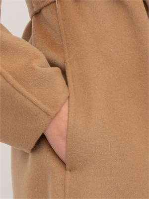 Cappotto midi Cles Max Mara in doppio drap di lana cammello in DONNA
