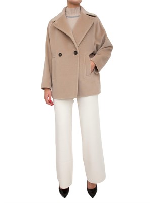 Giaccone caban Ariano Max Mara doppiopetto beige in DONNA