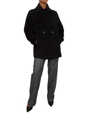 Giaccone caban Ariano Max Mara doppiopetto nero in DONNA