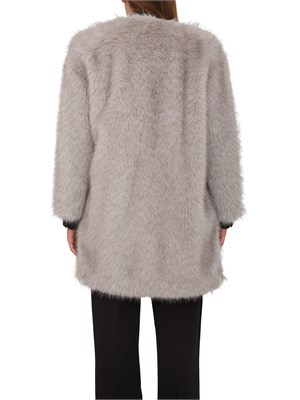 Pelliccia midi Eros Max Mara in tessuto effetto faux fur grigia in DONNA