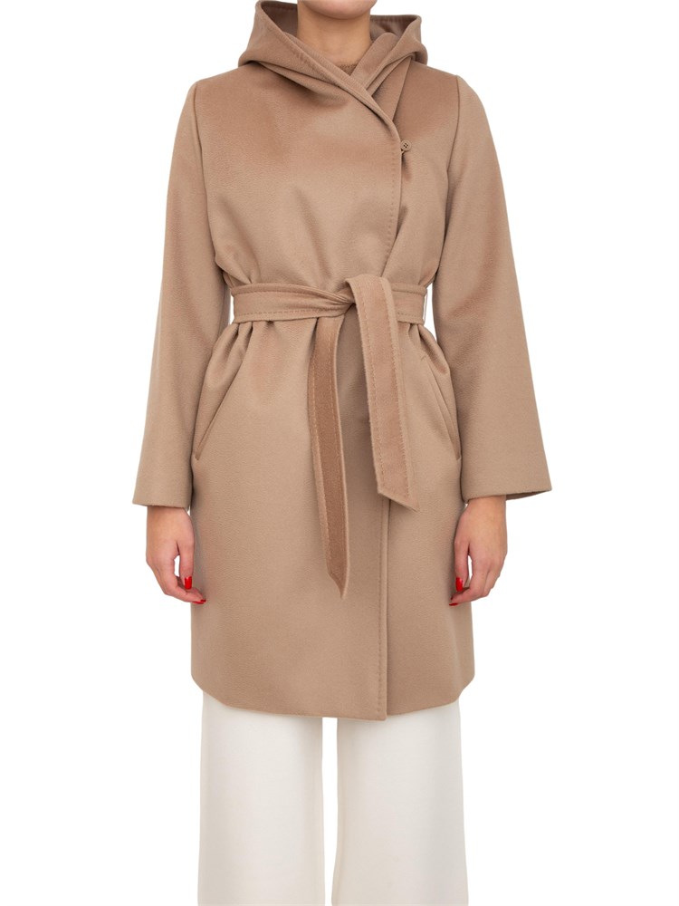 Cappotto midi Newmang Max Mara in pura lana cammello