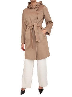 Cappotto midi Newmang Max Mara in pura lana cammello in DONNA