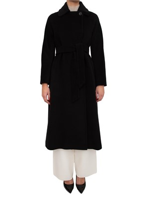 Cappotto Tenzone Max Mara in beaver di pura lana nero in DONNA