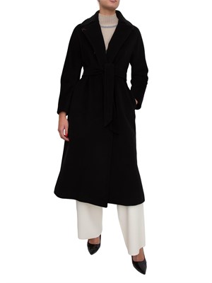 Cappotto Tenzone Max Mara in beaver di pura lana nero in DONNA