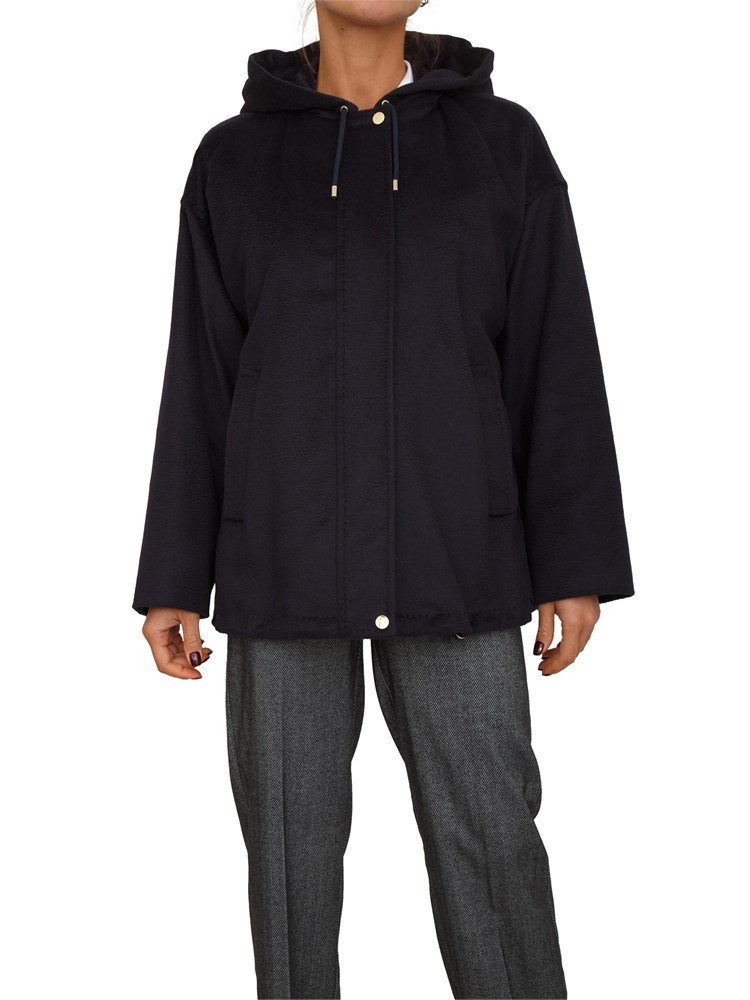 Giaccone donna Derris Max Mara in drap di lana blu