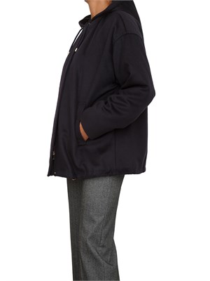 Giaccone donna Derris Max Mara in drap di lana blu in DONNA