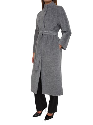 Cappotto Ferito di Max Mara in lana e alpaca effetto furry grigio in DONNA