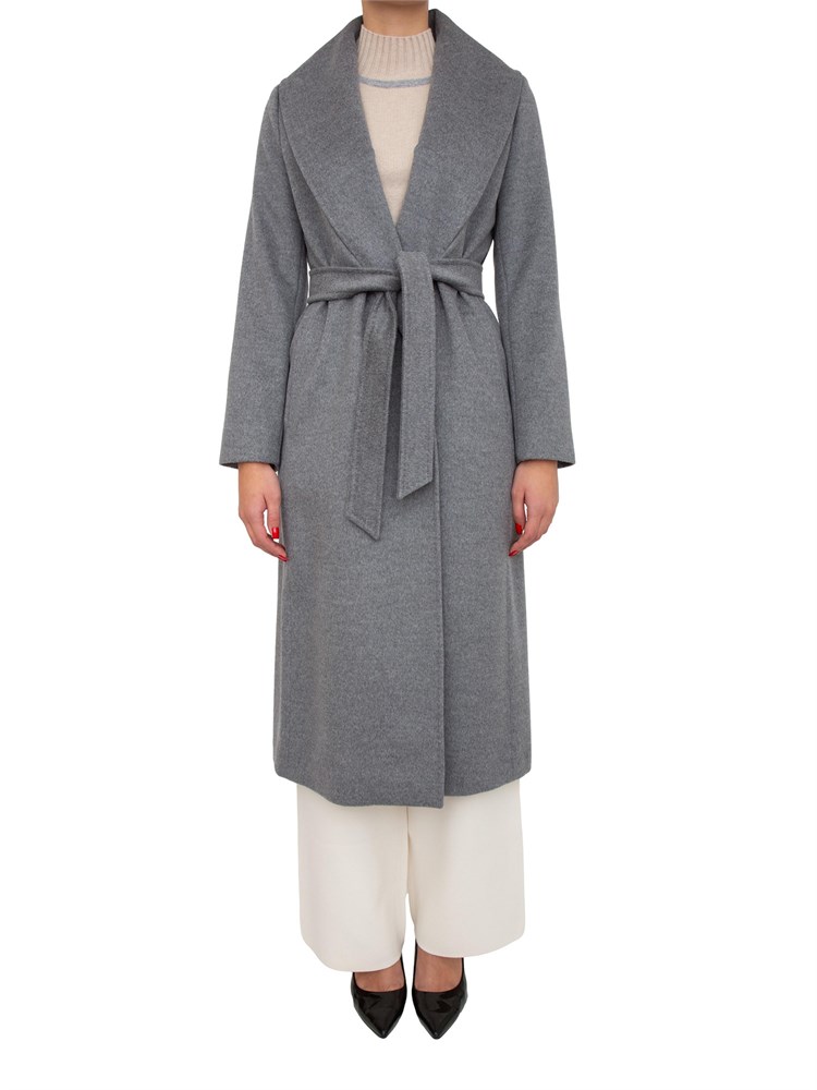 Cappotto Loriana Max Mara in drap di pura lana vergine grigio melange