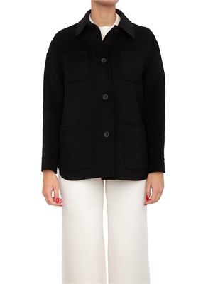 Giacca camicia Extra di Max Mara in lana, cashmere e seta nera in DONNA