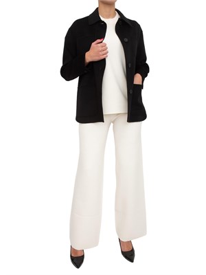 Giacca camicia Extra di Max Mara in lana, cashmere e seta nera in DONNA