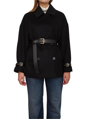 Cappotto doppiopetto Pausa di Max Mara in lana nera in DONNA