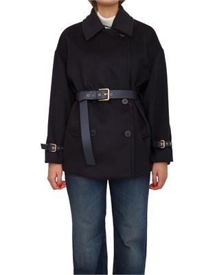 Cappotto doppiopetto Pausa di Max Mara in lana blu in DONNA