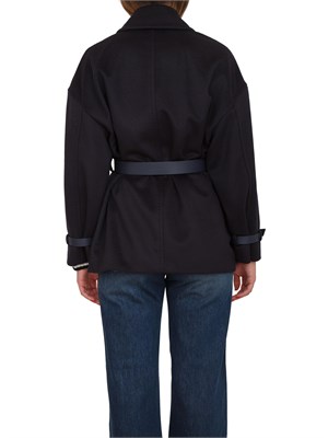 Cappotto doppiopetto Pausa di Max Mara in lana blu in DONNA