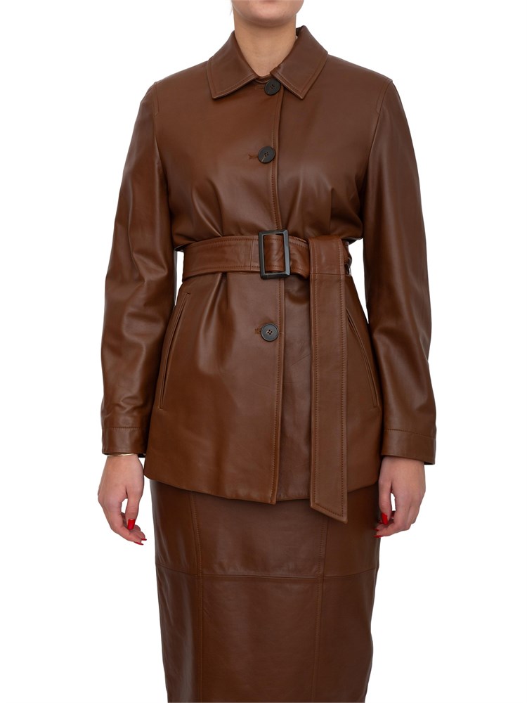 Giacca donna Tolmin Max Mara in pelle cuoio