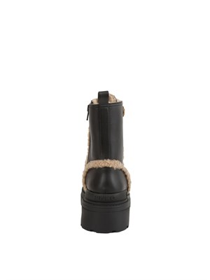 Stivali Pinko Mia 18 in pelle nera con ecopelliccia Aspen in DONNA