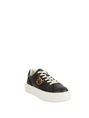Sneakers Pinko Yoko 01 in pelle nera in DONNA